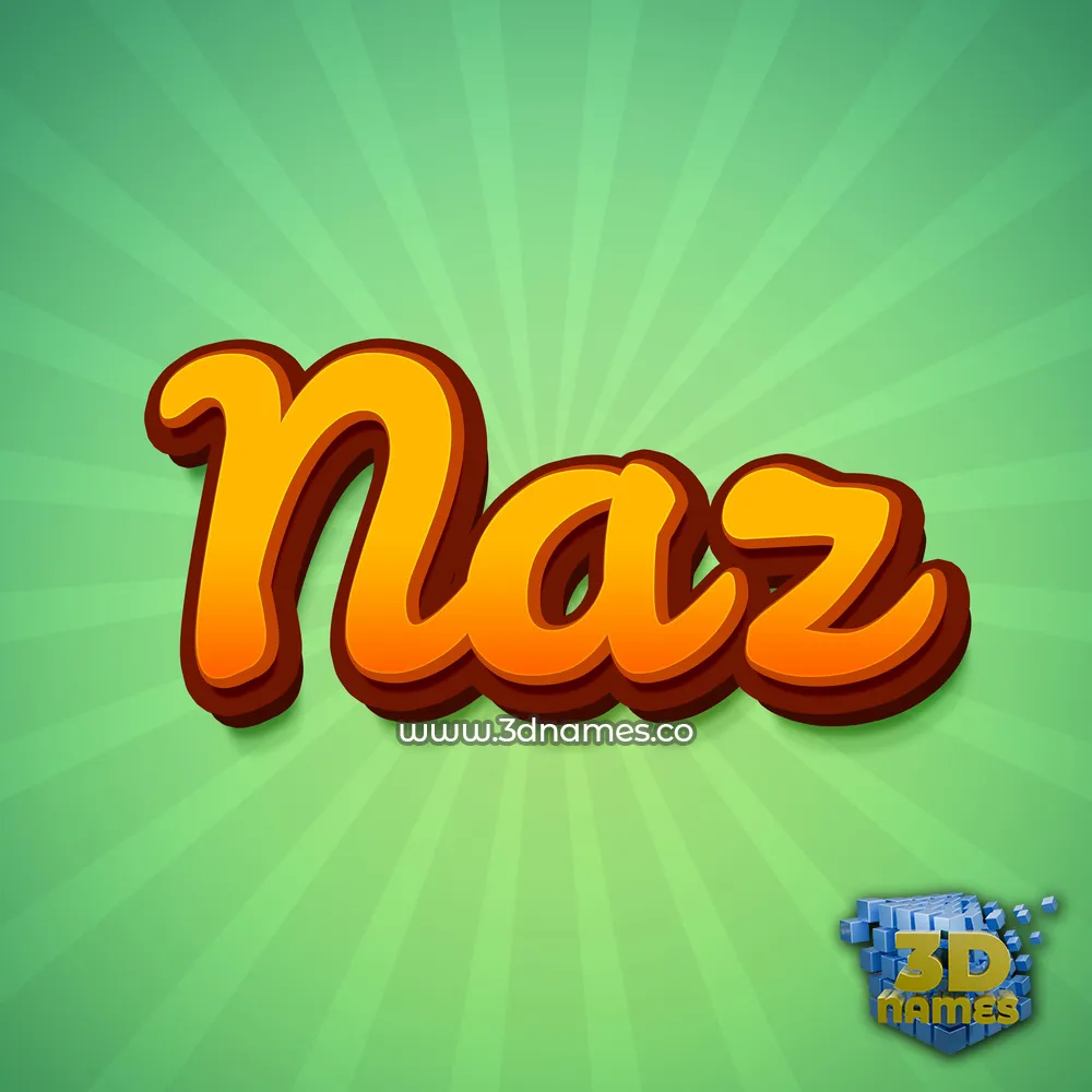 naz in Green Rays style - 3D name wallpaper