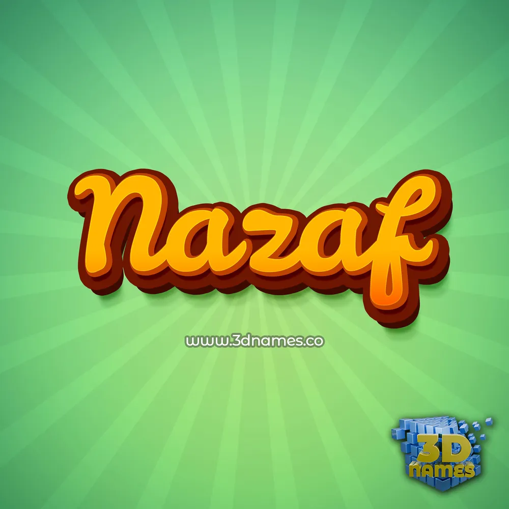 nazaf in Green Rays style - 3D name wallpaper