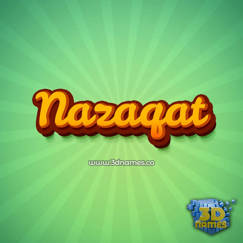 nazaqat in Green Rays style - 3D name wallpaper