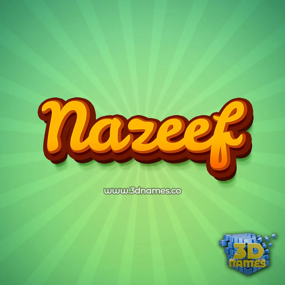 nazeef in Green Rays style - 3D name wallpaper