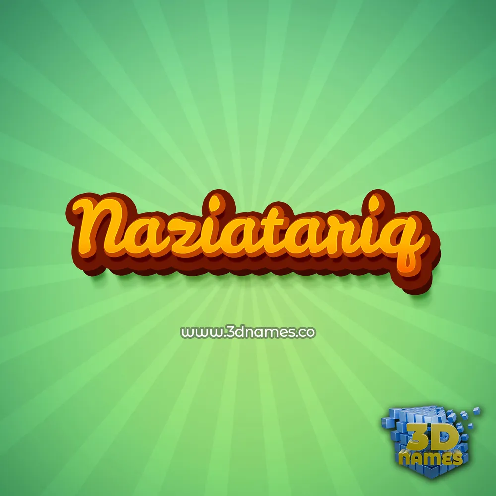 naziatariq in Green Rays style - 3D name wallpaper