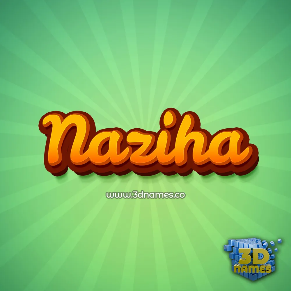 naziha in Green Rays style - 3D name wallpaper