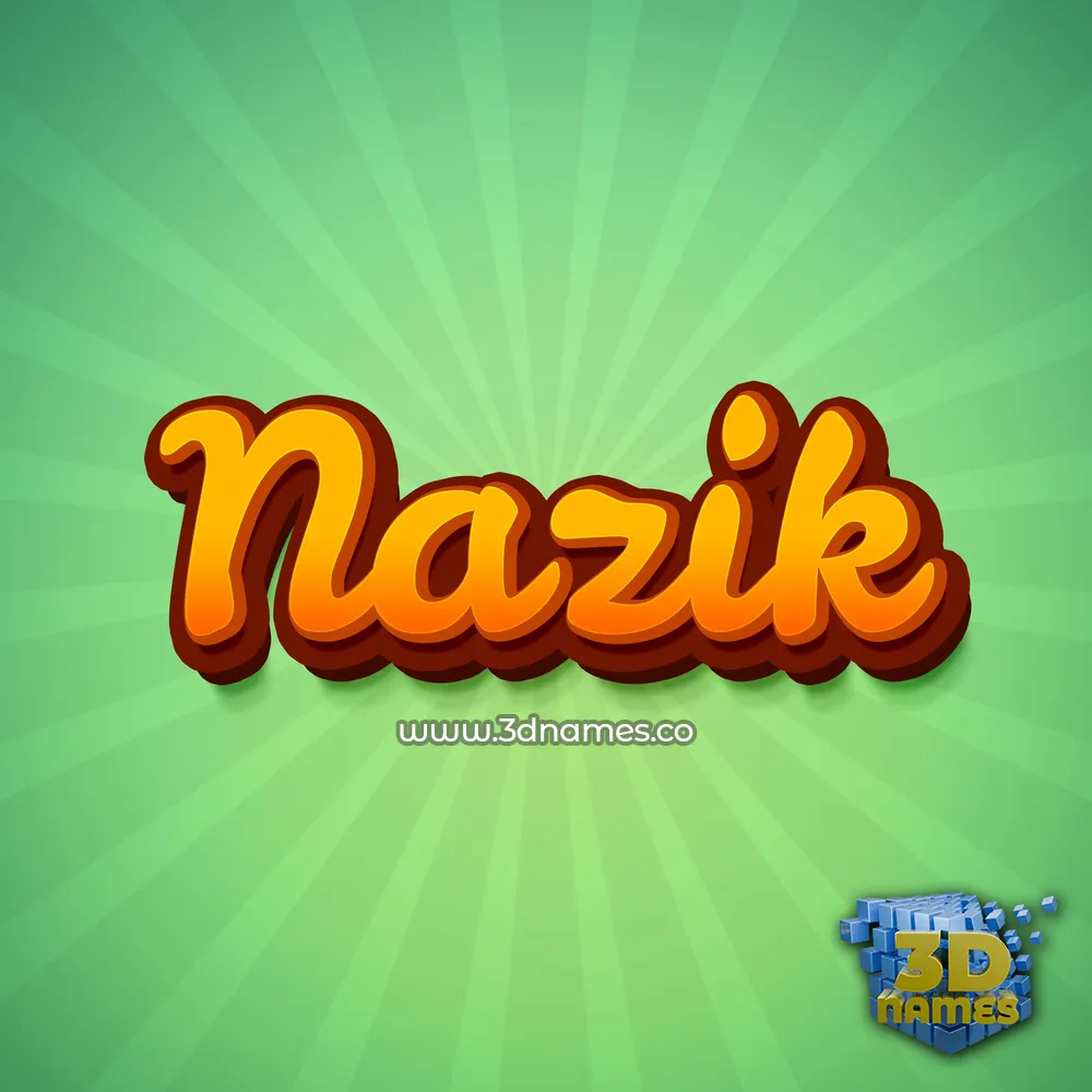 nazik in Green Rays style - 3D name wallpaper