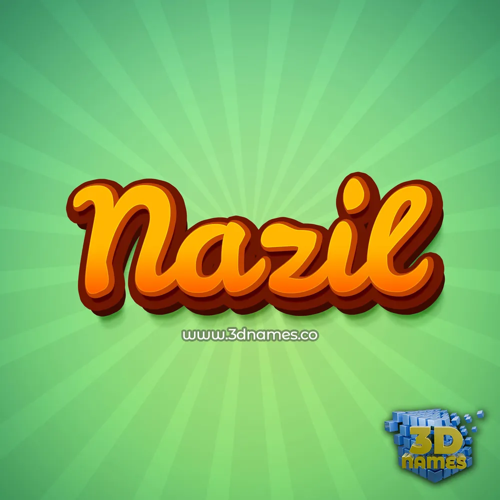 nazil in Green Rays style - 3D name wallpaper