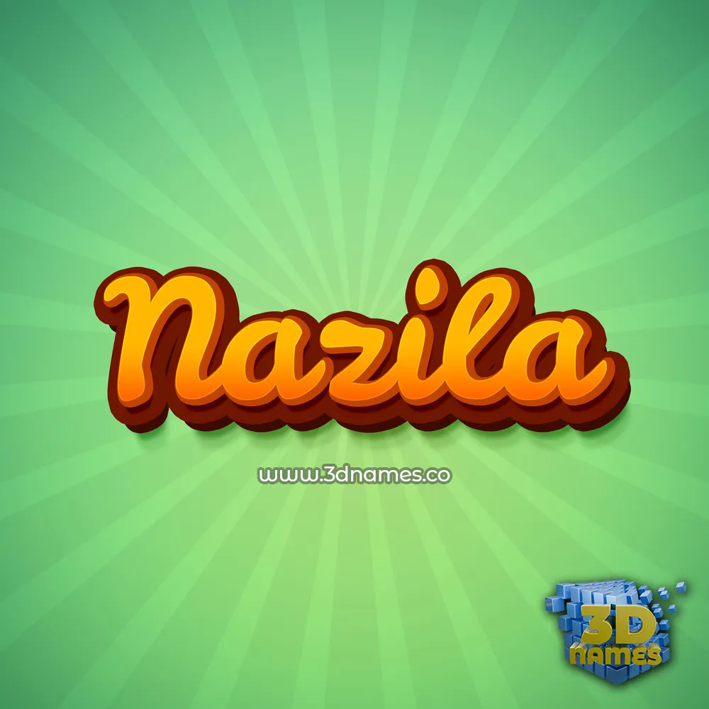 nazila in Green Rays style - 3D name wallpaper