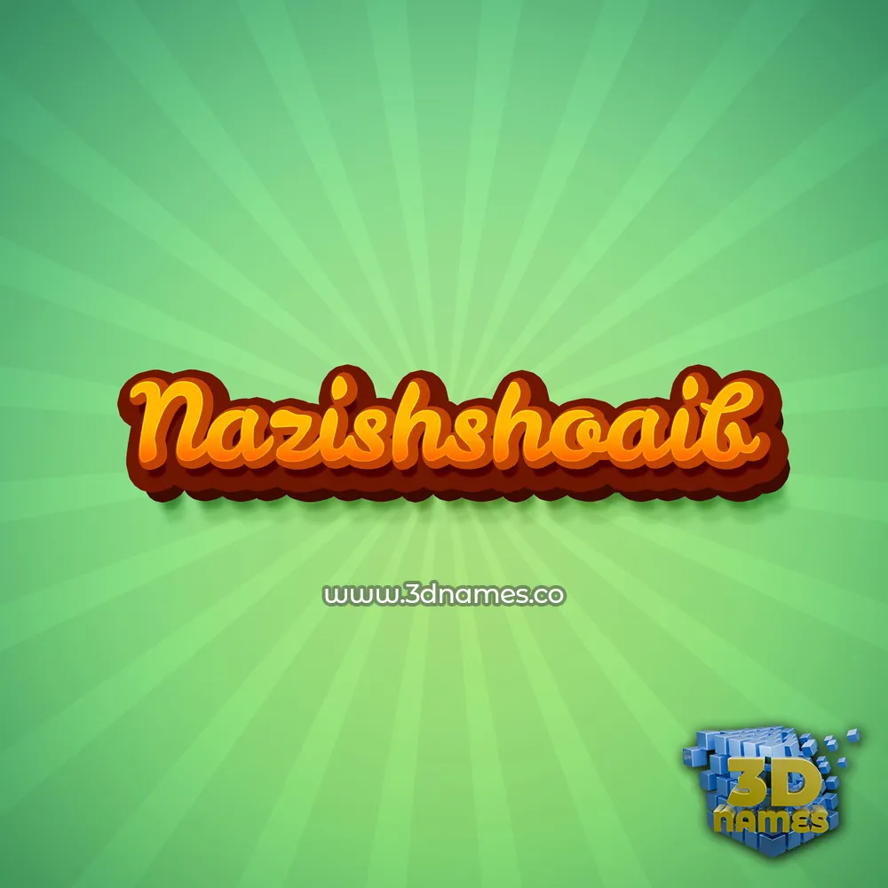 nazishshoaib in Green Rays style - 3D name wallpaper