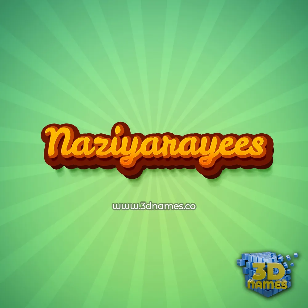 naziyarayees in Green Rays style - 3D name wallpaper