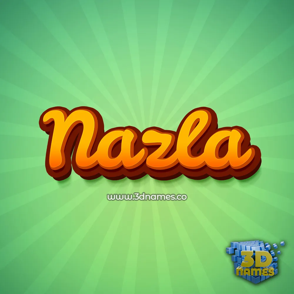 nazla in Green Rays style - 3D name wallpaper