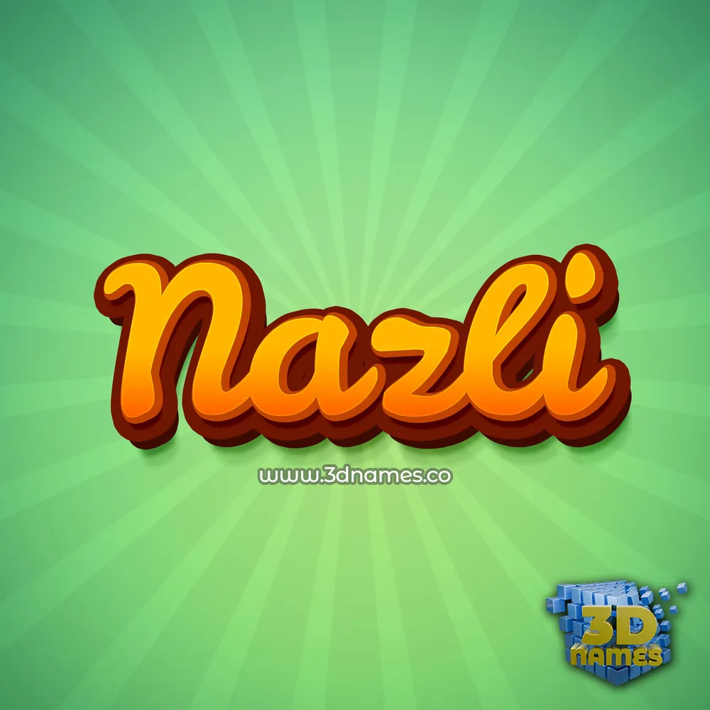 nazli in Green Rays style - 3D name wallpaper