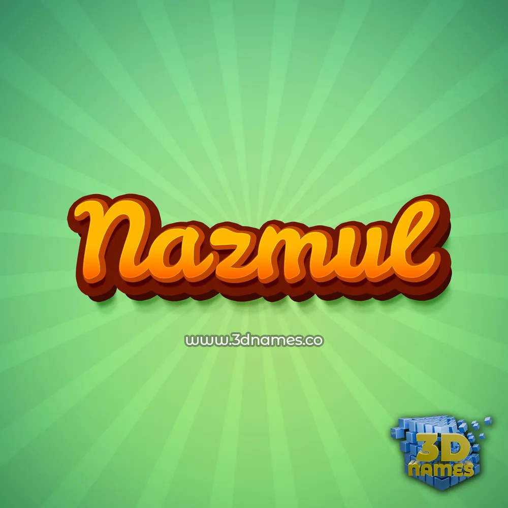 nazmul in Green Rays style - 3D name wallpaper