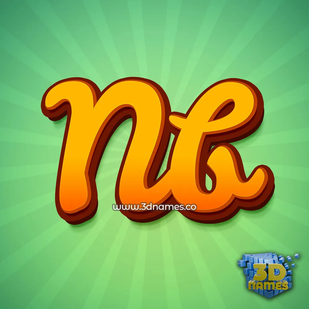 nb in Green Rays style - 3D name wallpaper