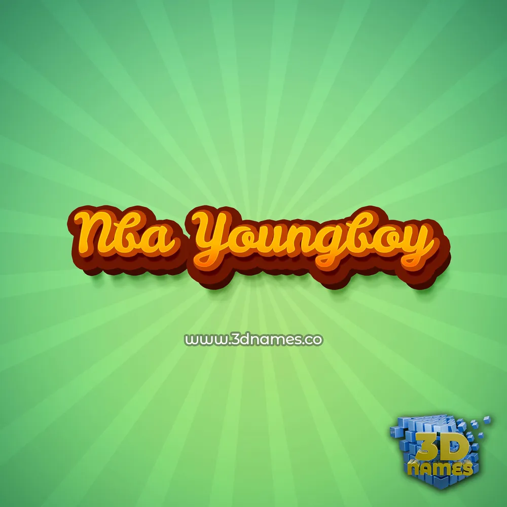 nba youngboy in Green Rays style - 3D name wallpaper