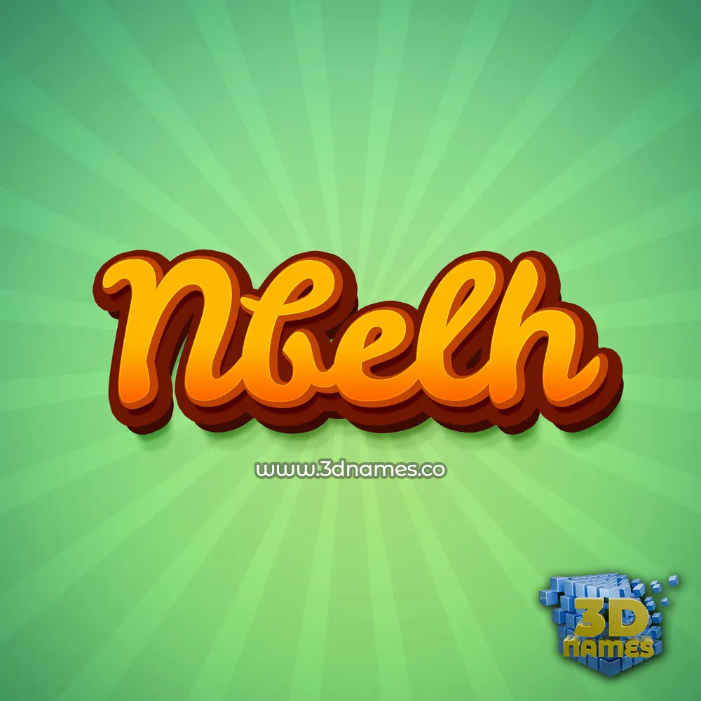 nbelh in Green Rays style - 3D name wallpaper