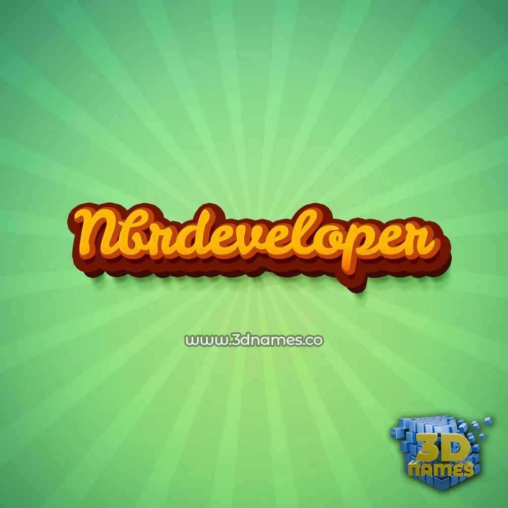 nbrdeveloper in Green Rays style - 3D name wallpaper