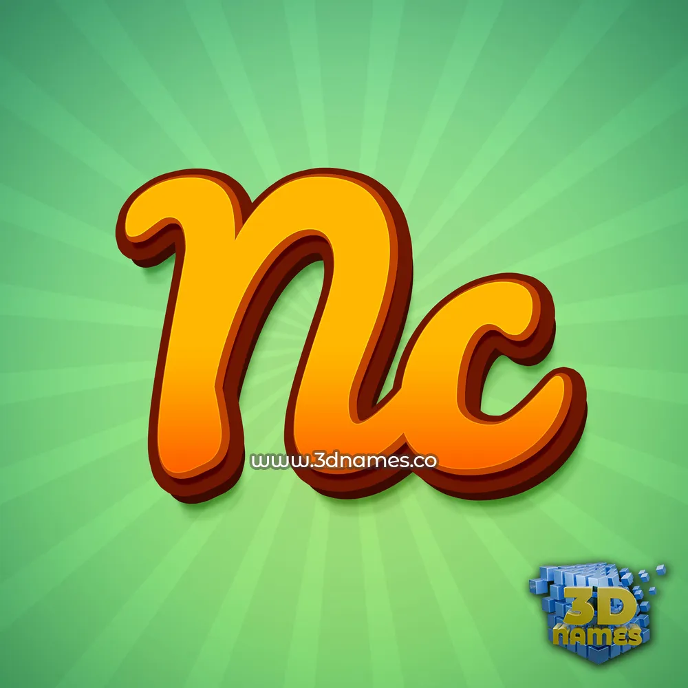 nc in Green Rays style - 3D name wallpaper