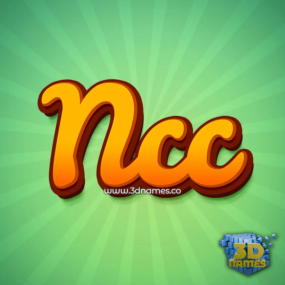 ncc in Green Rays style - 3D name wallpaper