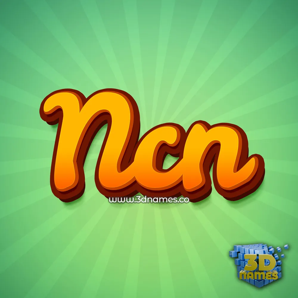ncn in Green Rays style - 3D name wallpaper