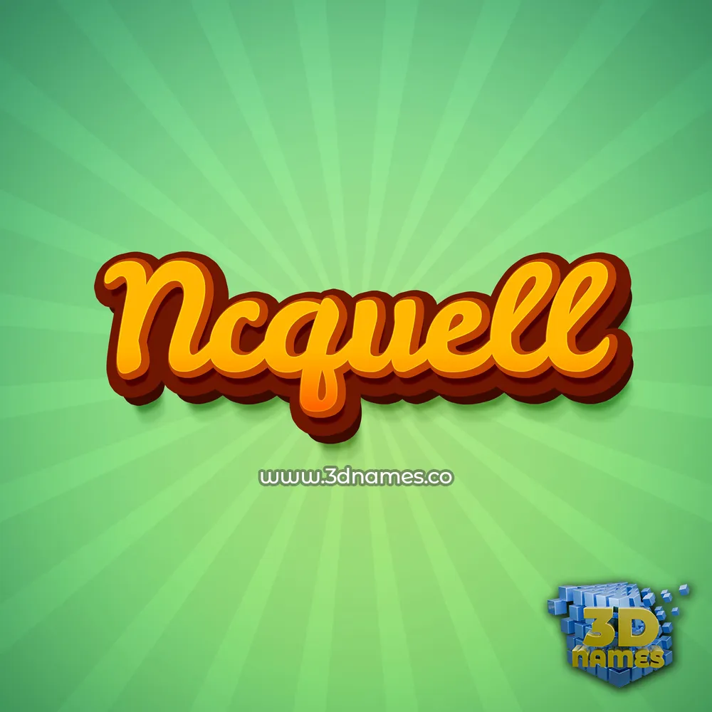 ncquell in Green Rays style - 3D name wallpaper