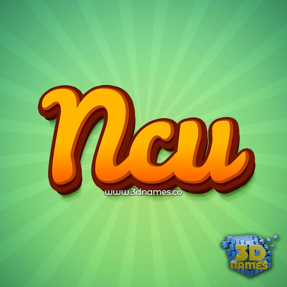 ncu in Green Rays style - 3D name wallpaper