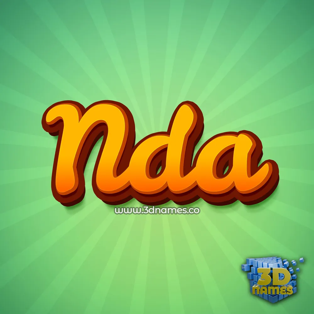 nda in Green Rays style - 3D name wallpaper