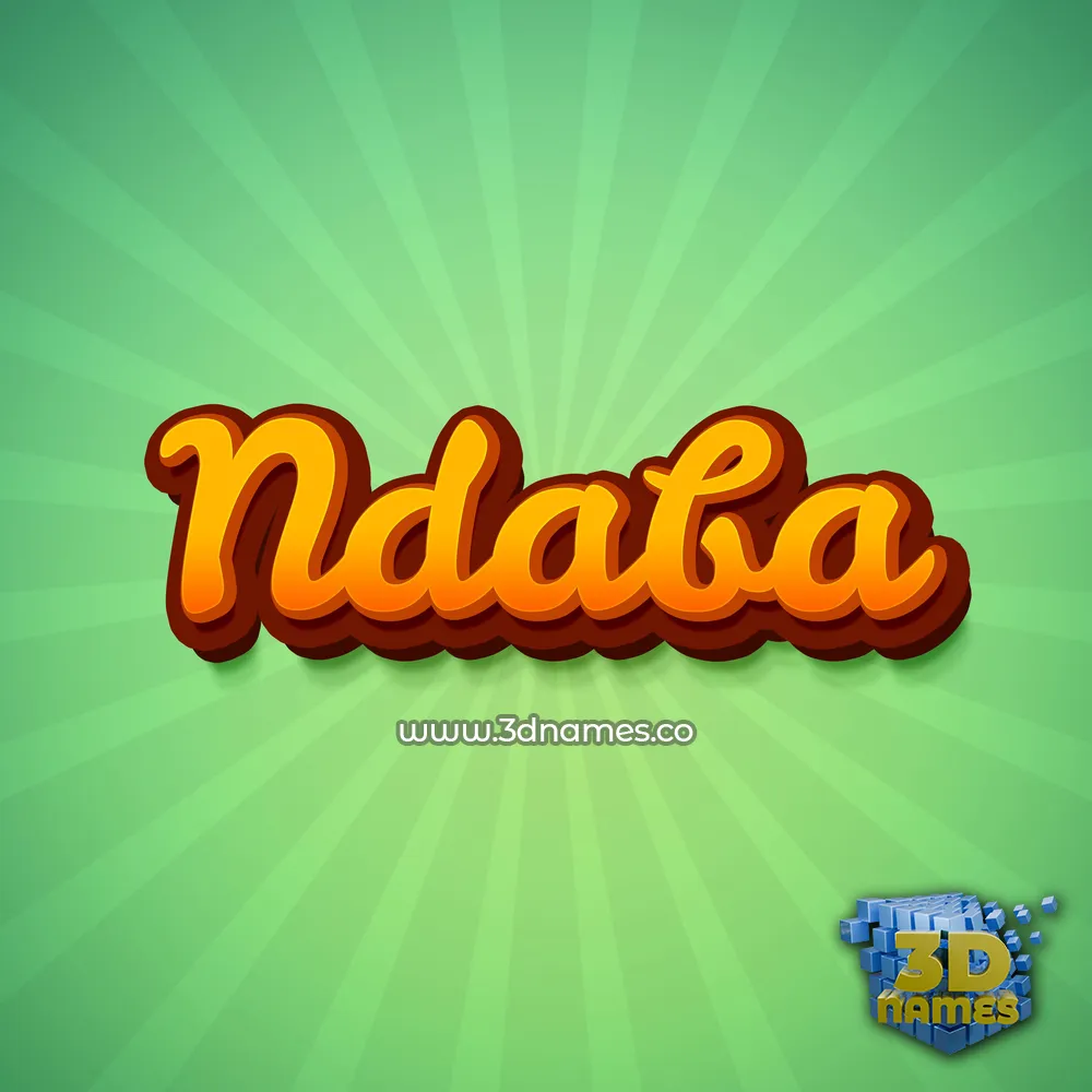 ndaba in Green Rays style - 3D name wallpaper