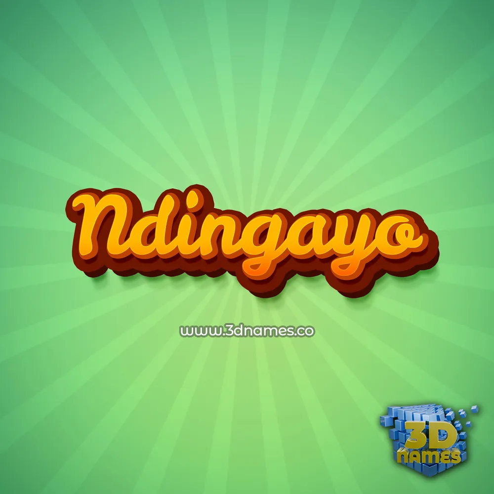 ndingayo in Green Rays style - 3D name wallpaper