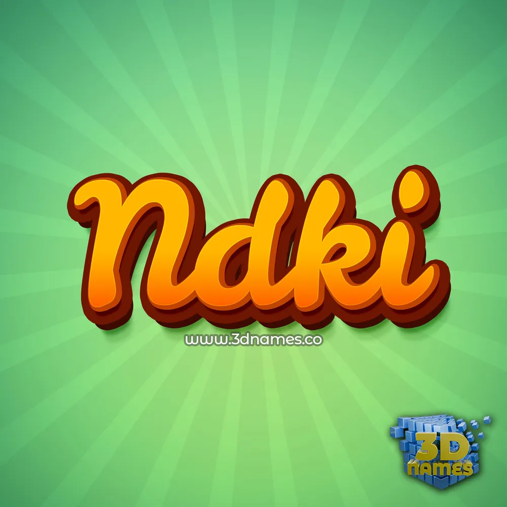 ndki in Green Rays style - 3D name wallpaper