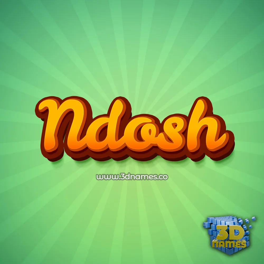 ndosh in Green Rays style - 3D name wallpaper