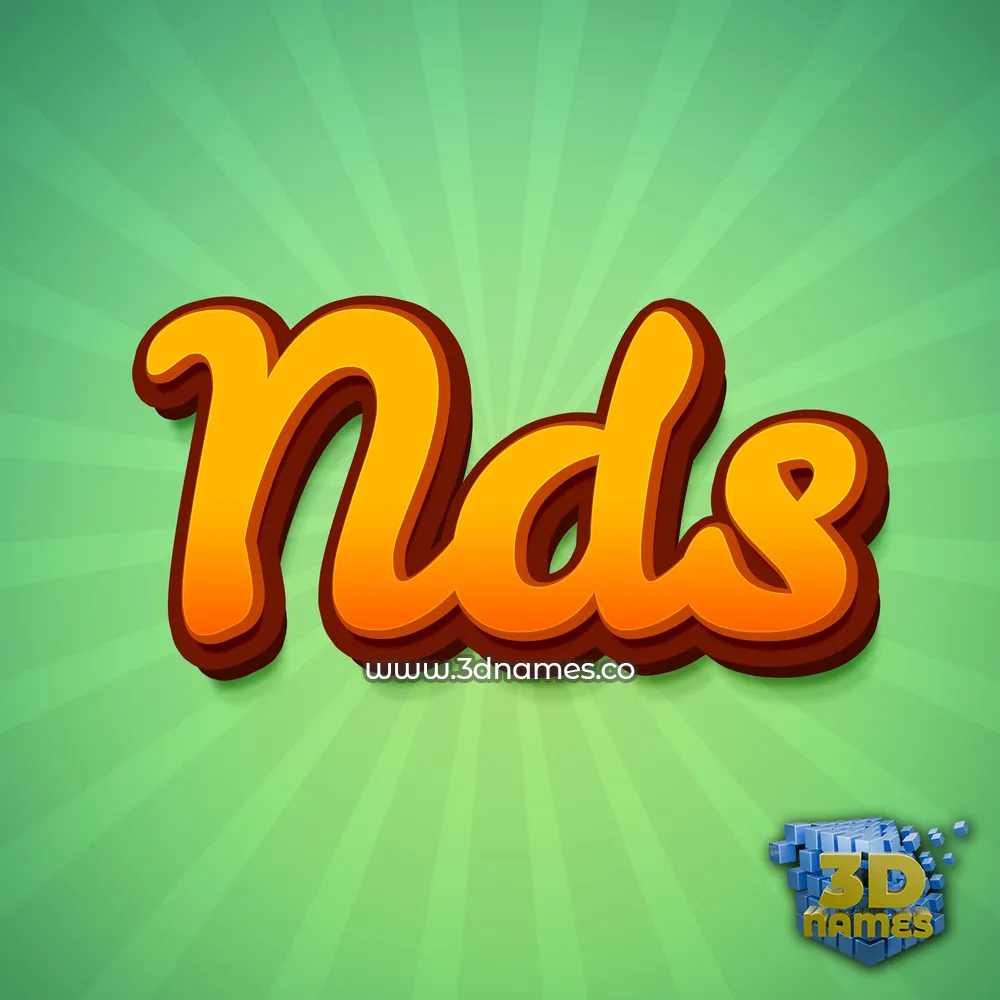 nds in Green Rays style - 3D name wallpaper