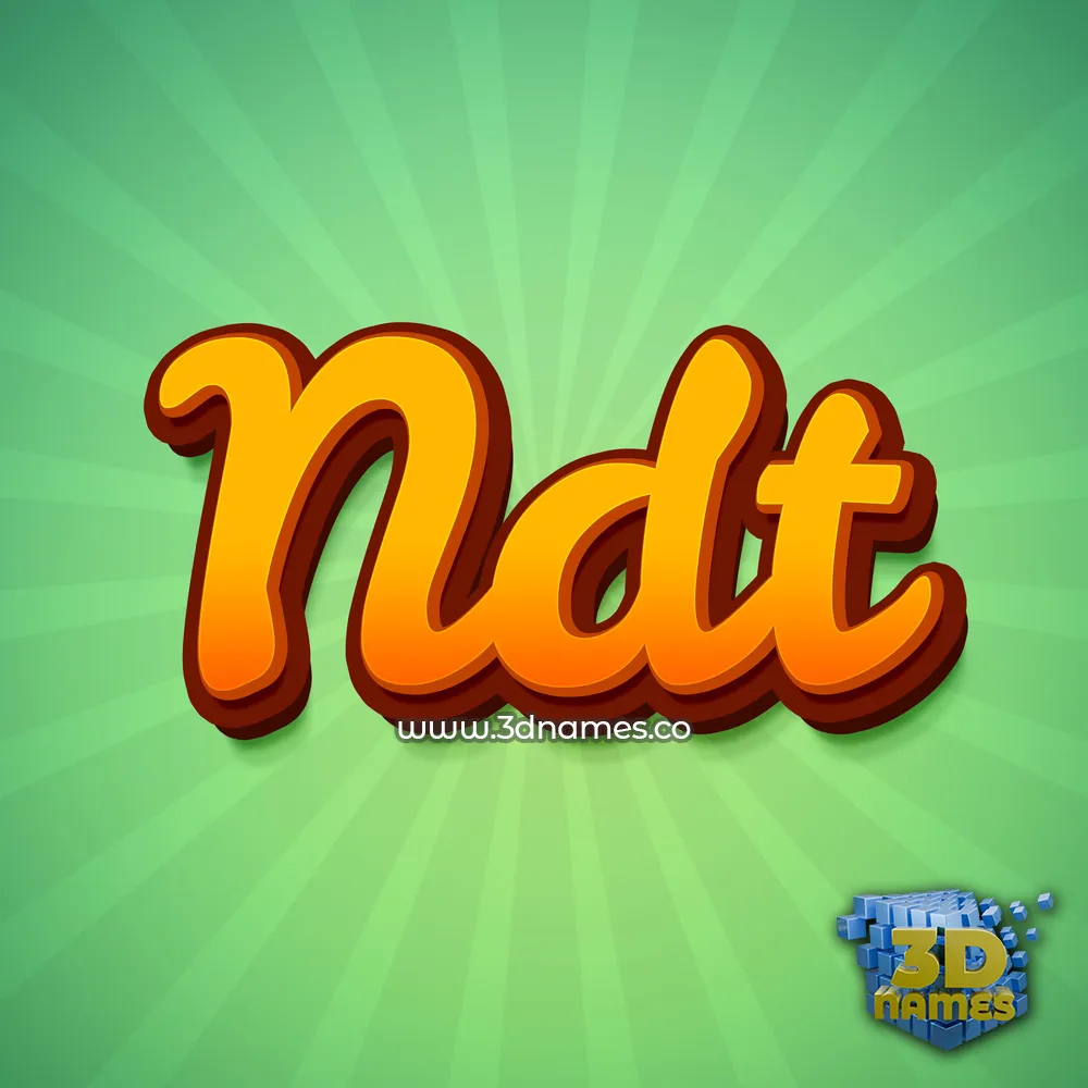 ndt in Green Rays style - 3D name wallpaper