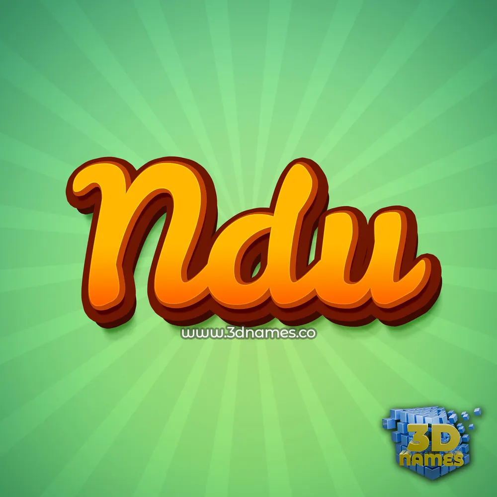 ndu in Green Rays style - 3D name wallpaper