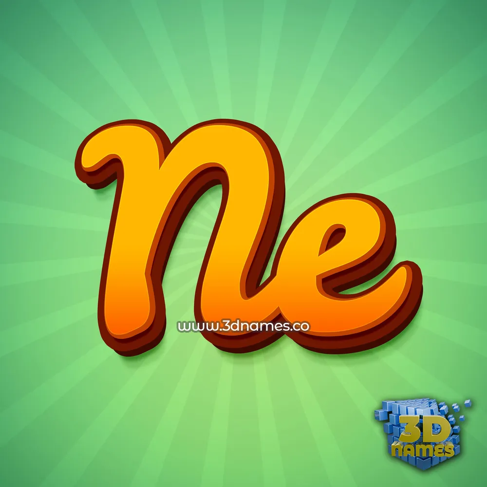 ne in Green Rays style - 3D name wallpaper