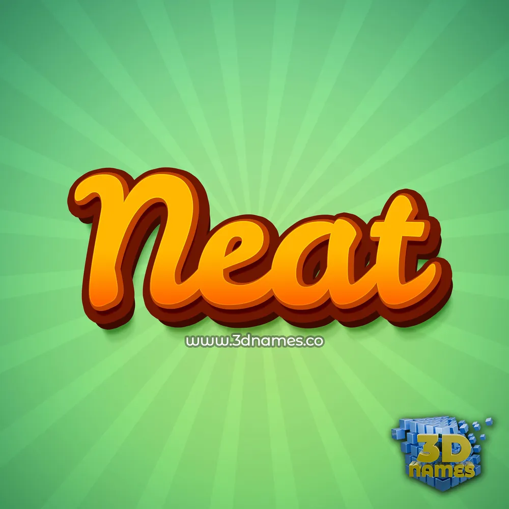 neat in Green Rays style - 3D name wallpaper