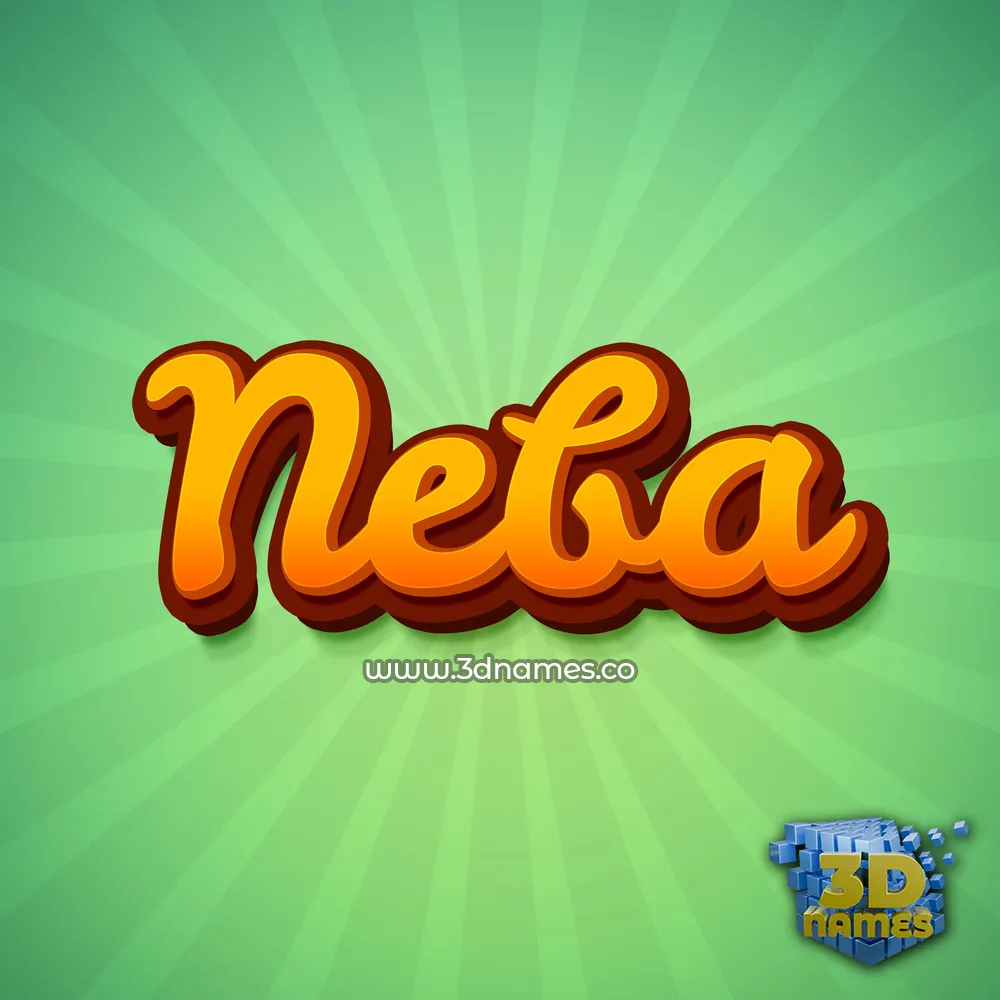 neba in Green Rays style - 3D name wallpaper