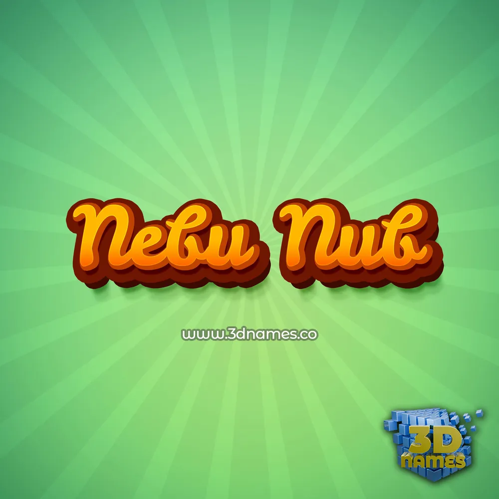 nebu nub in Green Rays style - 3D name wallpaper
