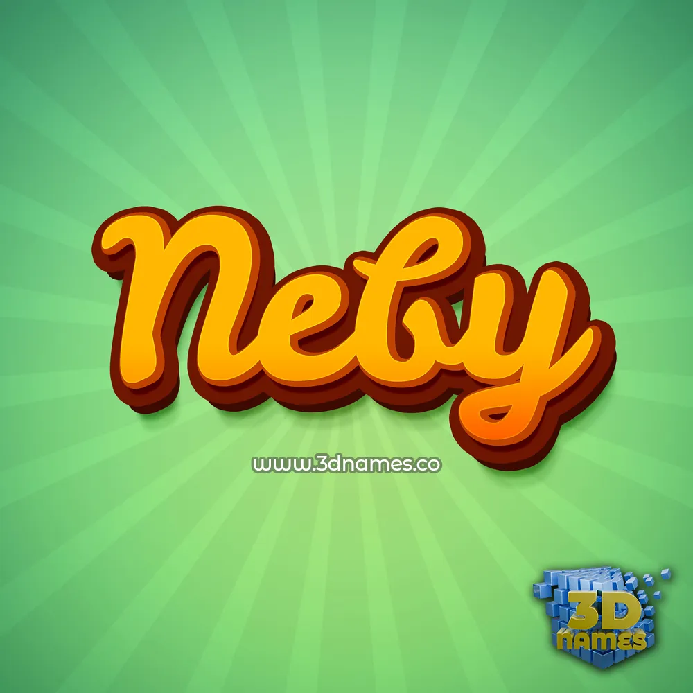 neby in Green Rays style - 3D name wallpaper