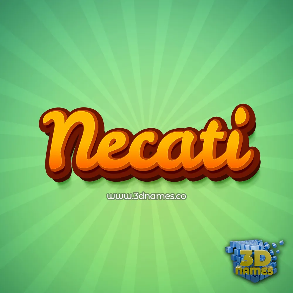 necati in Green Rays style - 3D name wallpaper