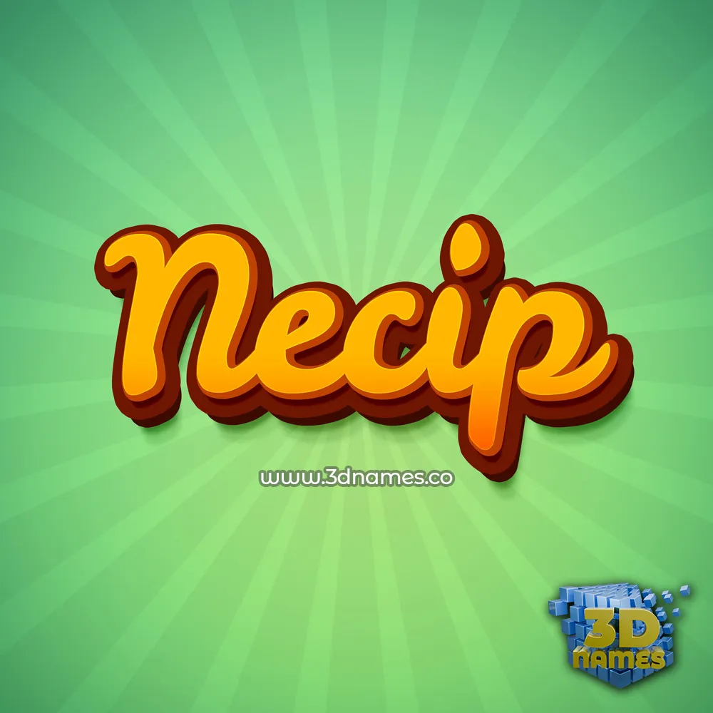 necip in Green Rays style - 3D name wallpaper