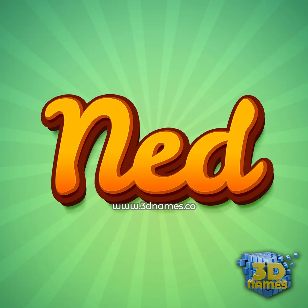 ned in Green Rays style - 3D name wallpaper