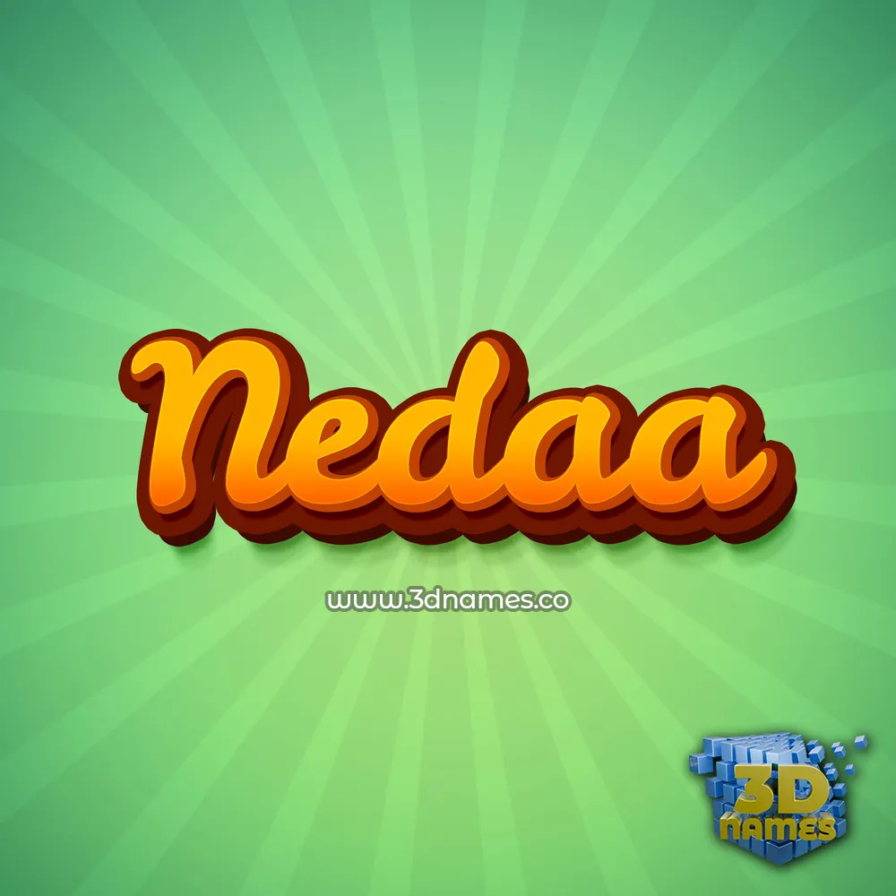 nedaa in Green Rays style - 3D name wallpaper