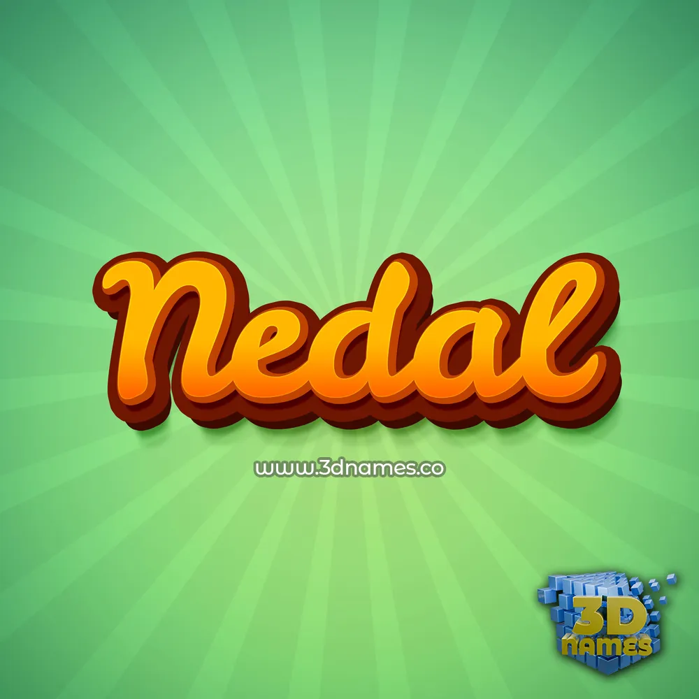 nedal in Green Rays style - 3D name wallpaper