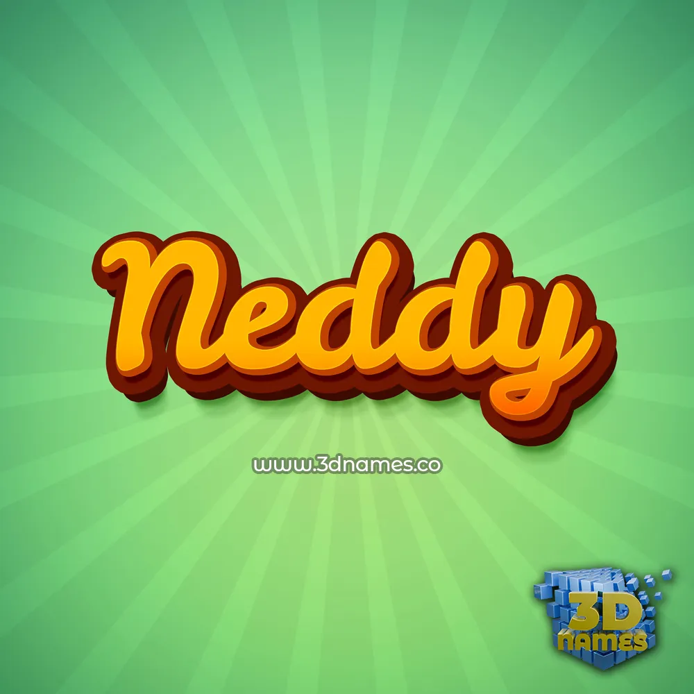 neddy in Green Rays style - 3D name wallpaper