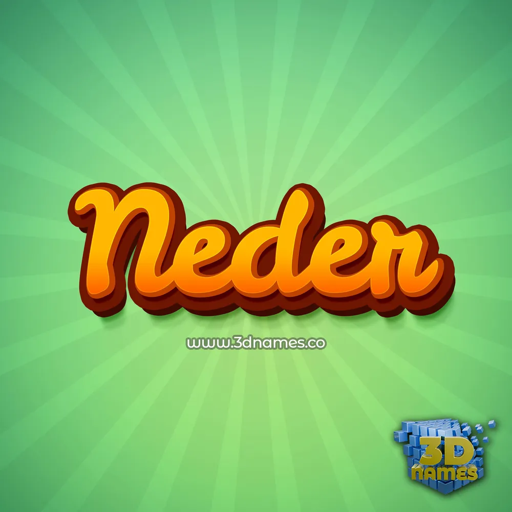 neder in Green Rays style - 3D name wallpaper