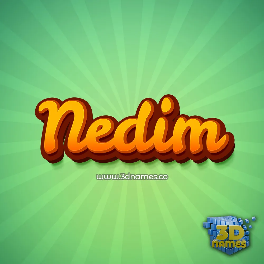 nedim in Green Rays style - 3D name wallpaper