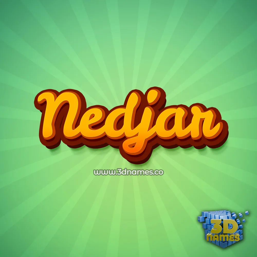 nedjar in Green Rays style - 3D name wallpaper