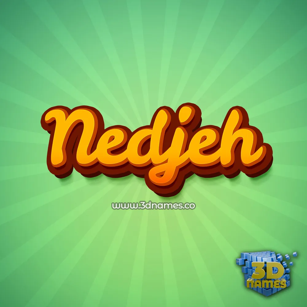 nedjeh in Green Rays style - 3D name wallpaper