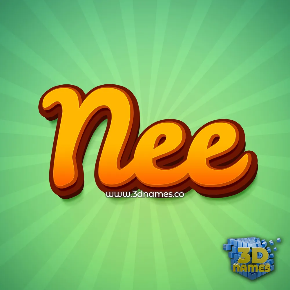 nee in Green Rays style - 3D name wallpaper