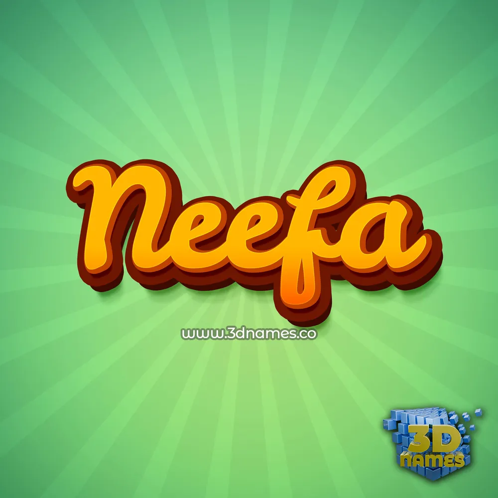 neefa in Green Rays style - 3D name wallpaper