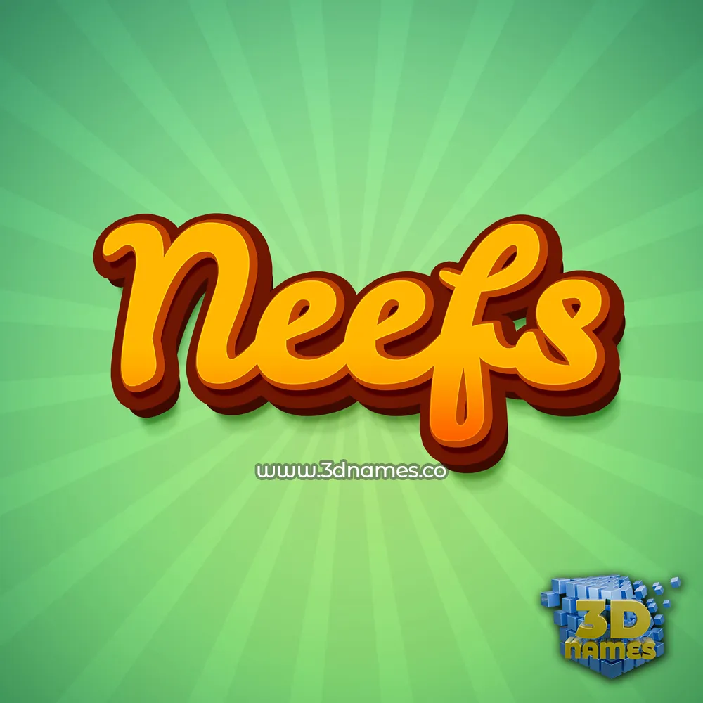 neefs in Green Rays style - 3D name wallpaper