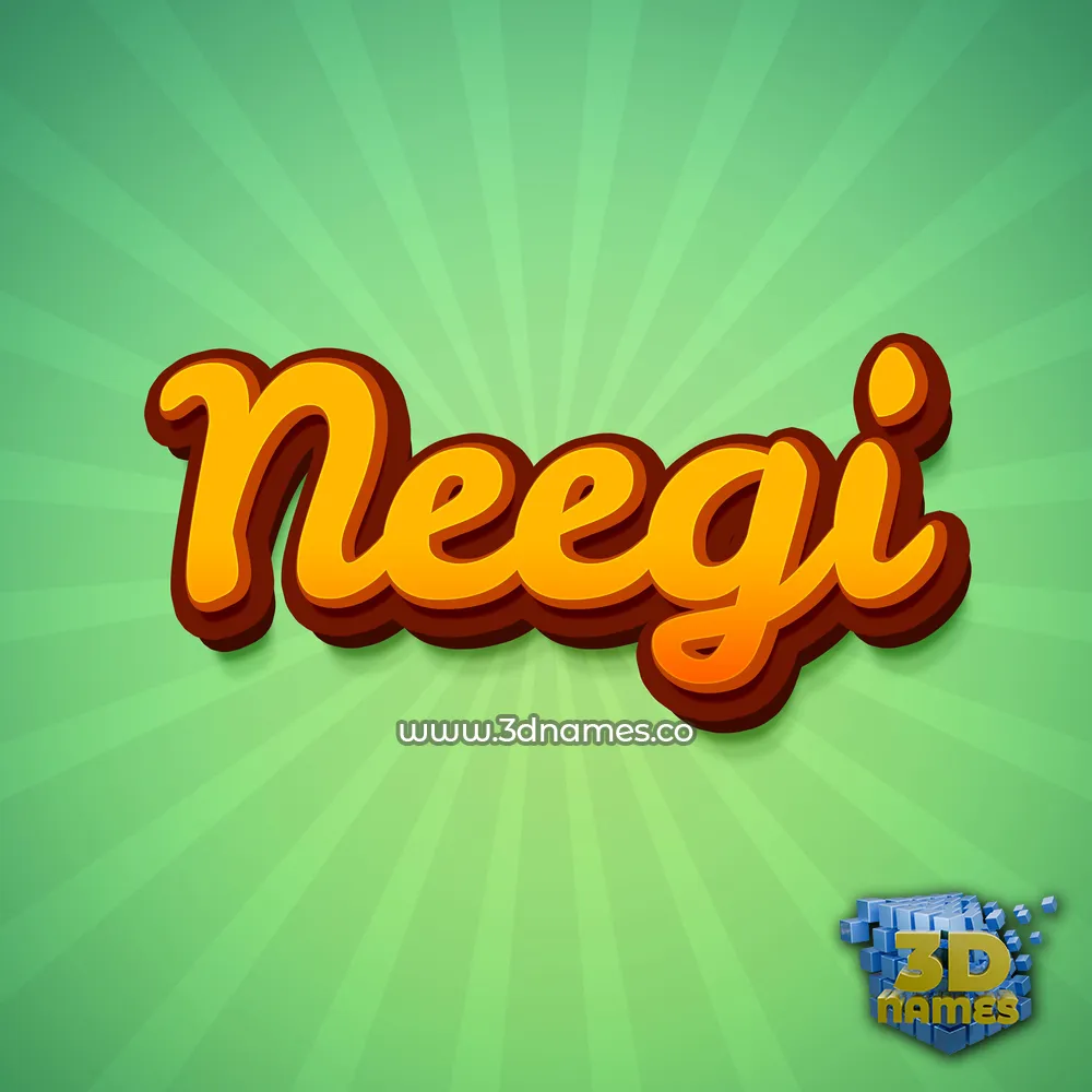 neegi in Green Rays style - 3D name wallpaper